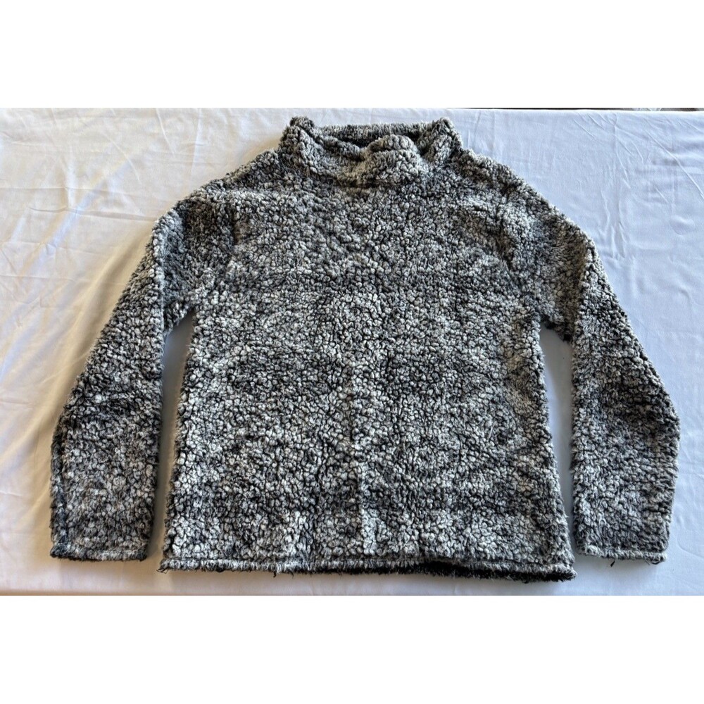 Dylan Los Angeles Frosty Tip Gray Sherpa Mock Neck Pullover Women's Size XS